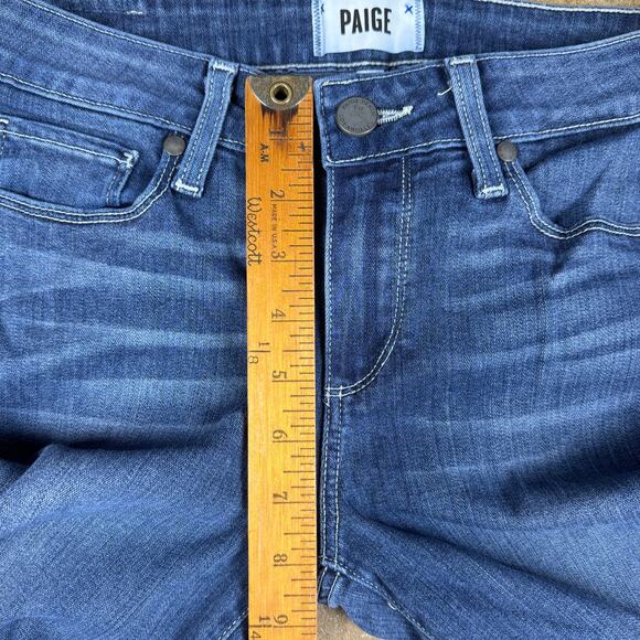 Paige Verdugo Ankle Jeans Women’s Size 27 Dark Wash Raw Hem Denim Skinny - Picture 13 of 15